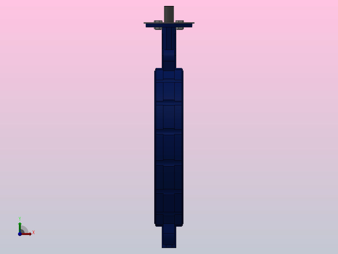 对夹式蝶阀阀体DN350前视图