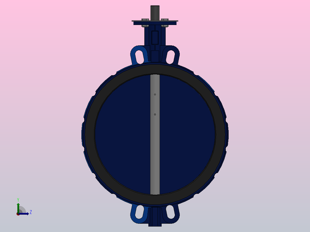 对夹式蝶阀阀体DN350左视图