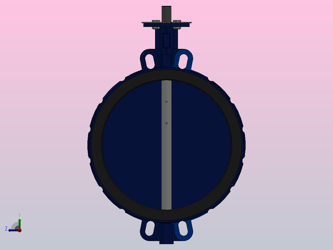 对夹式蝶阀阀体DN350右视图