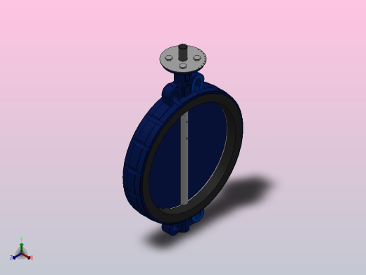 对夹式蝶阀阀体DN350正等轴测缩略图