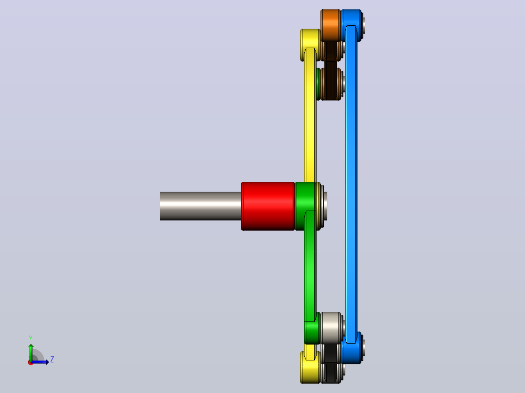 恒速无齿轮传动机构3D图纸 Solidworks设计左视图
