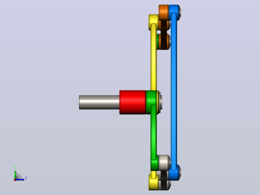 恒速无齿轮传动机构3D图纸 Solidworks设计左视缩略图