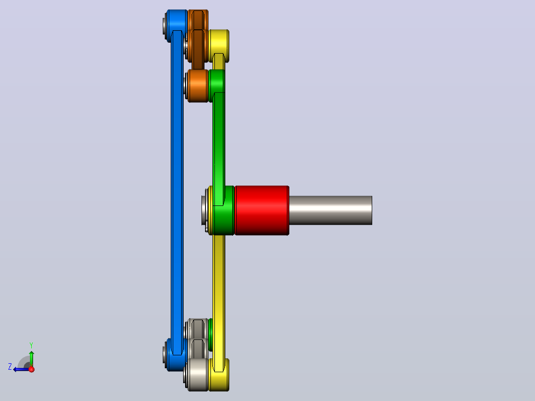 恒速无齿轮传动机构3D图纸 Solidworks设计右视图
