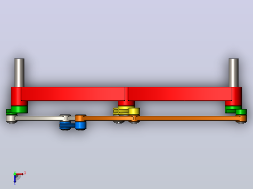 恒速无齿轮传动机构3D图纸 Solidworks设计俯视缩略图