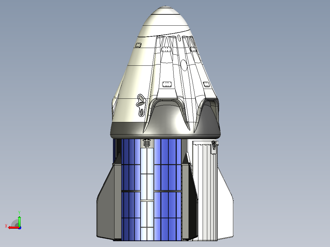 SpaceX 船员胶囊龙航天器后视图