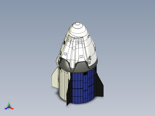 SpaceX 船员胶囊龙航天器正等轴测缩略图