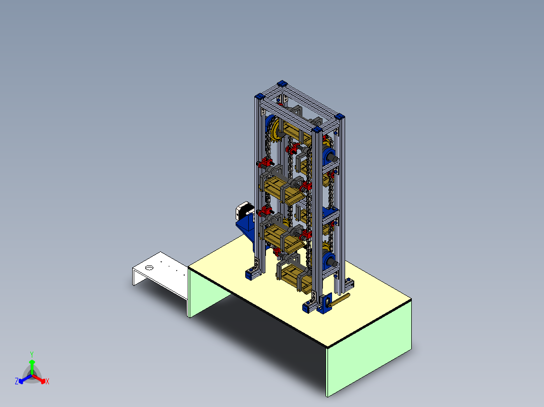 旋转停车系统sw18正等轴测图