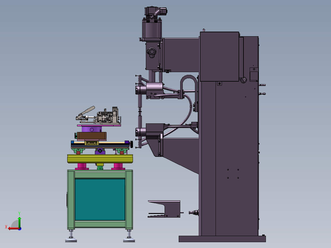 凸焊机送料工装治具工作台sw2020可编辑后视图