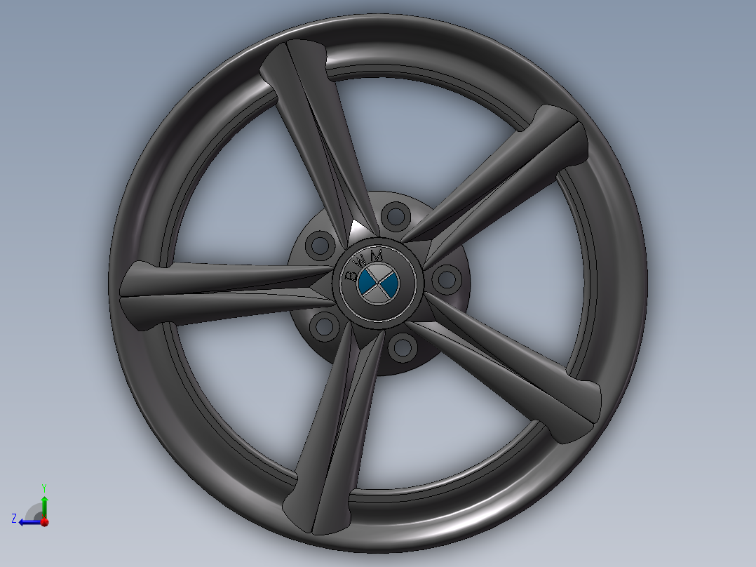 宝马车的轮毂3D模型右视图