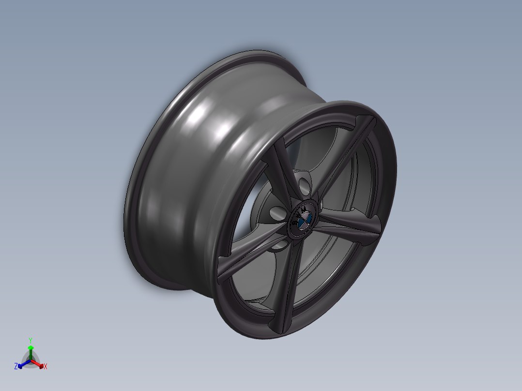 宝马车的轮毂3D模型正等轴测图