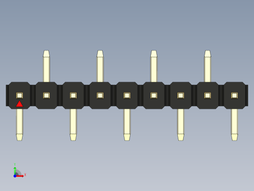 彩色公排针 100mil 2.54mm 系列-DS1022_black_09p_100mil_Type_SMT_R2_rev1.0前视缩略图