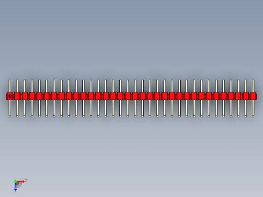 彩色公排针 100mil 2.54mm 系列-DS1022_red_2x34p_100mil_TypeD_rev1.0俯视缩略图