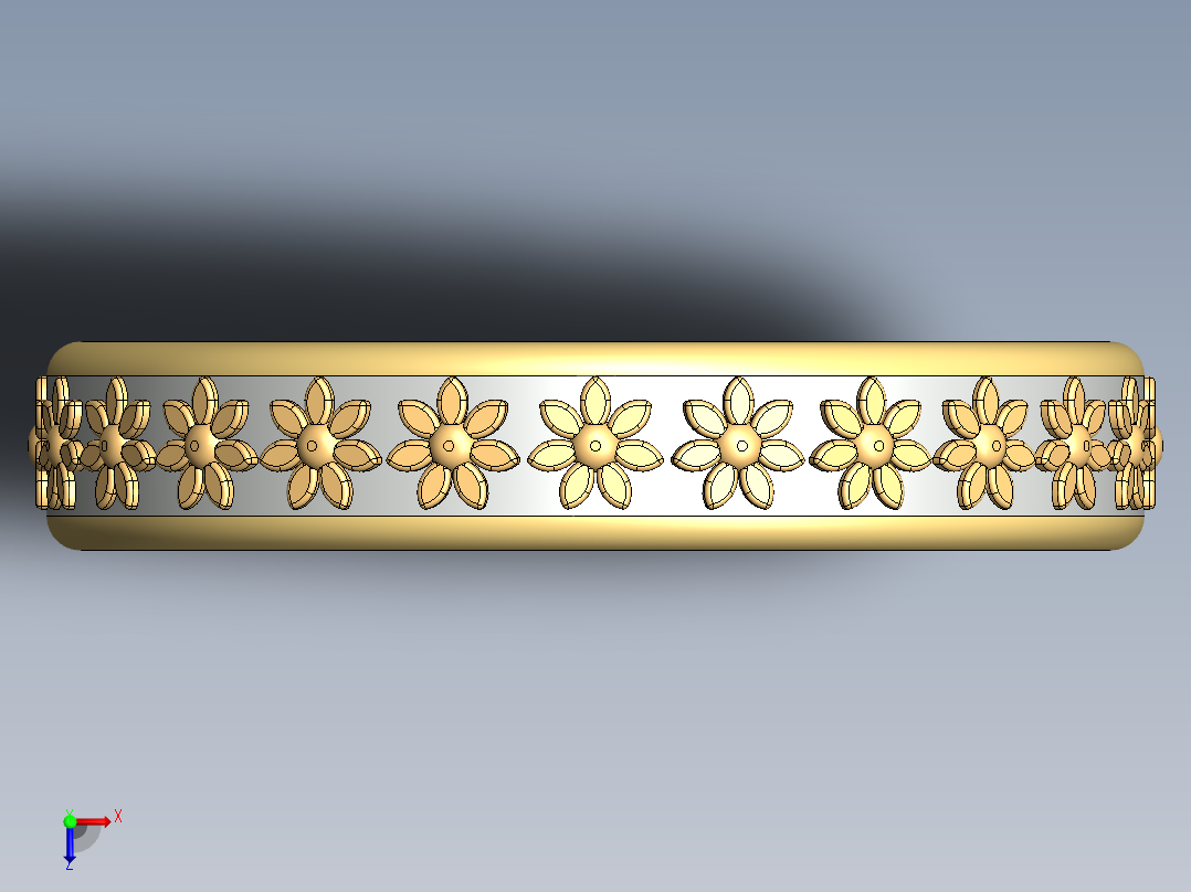 现代戒指设计俯视图