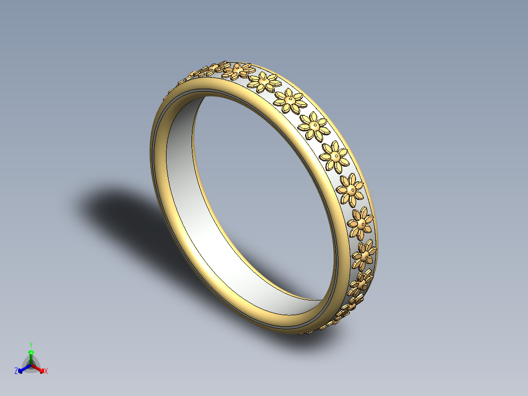 现代戒指设计正等轴测图