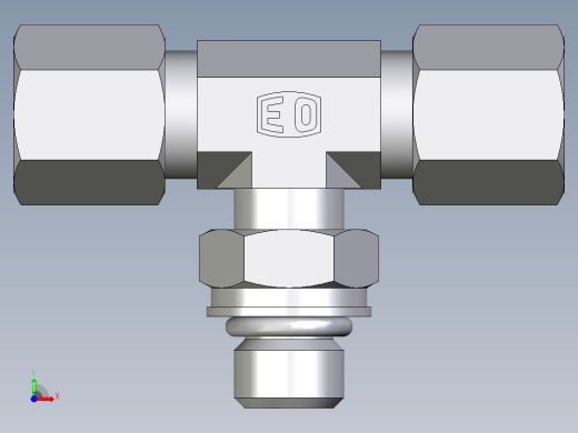 卡套式工业通用硬管接头EO_Adjustable_locknut_branch_tee_TEE06ZSMORCF前视缩略图