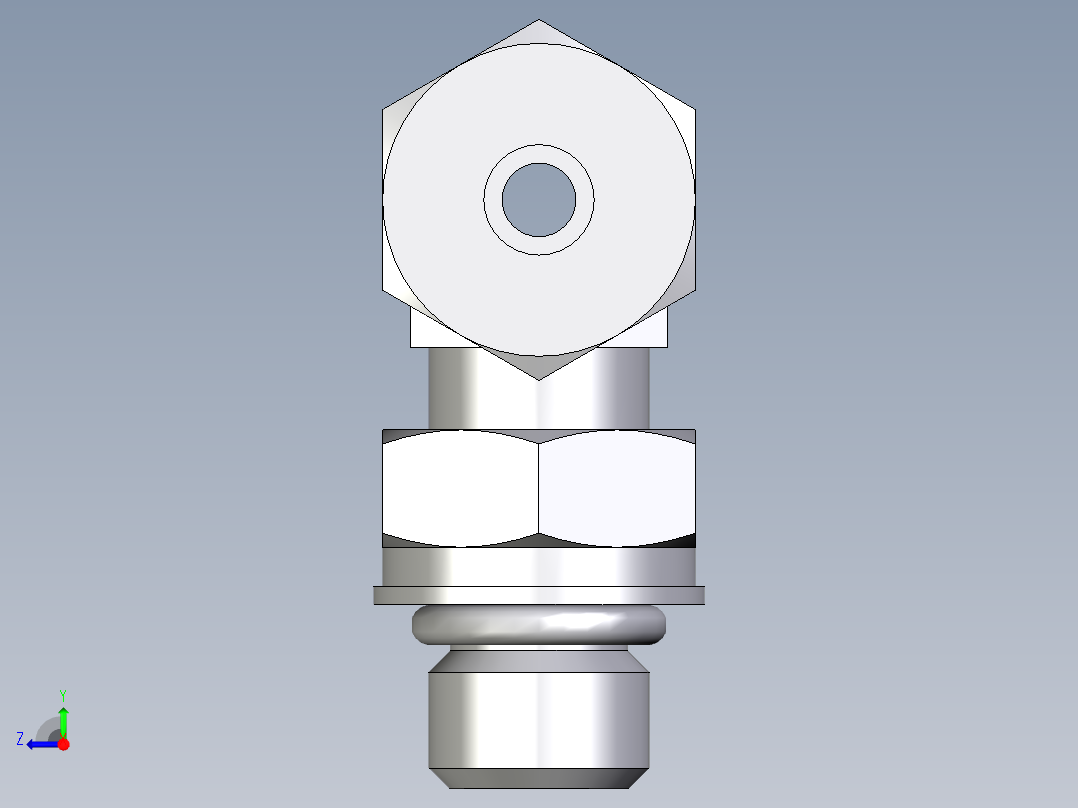 卡套式工业通用硬管接头EO_Adjustable_locknut_branch_tee_TEE06ZSMORCF右视图