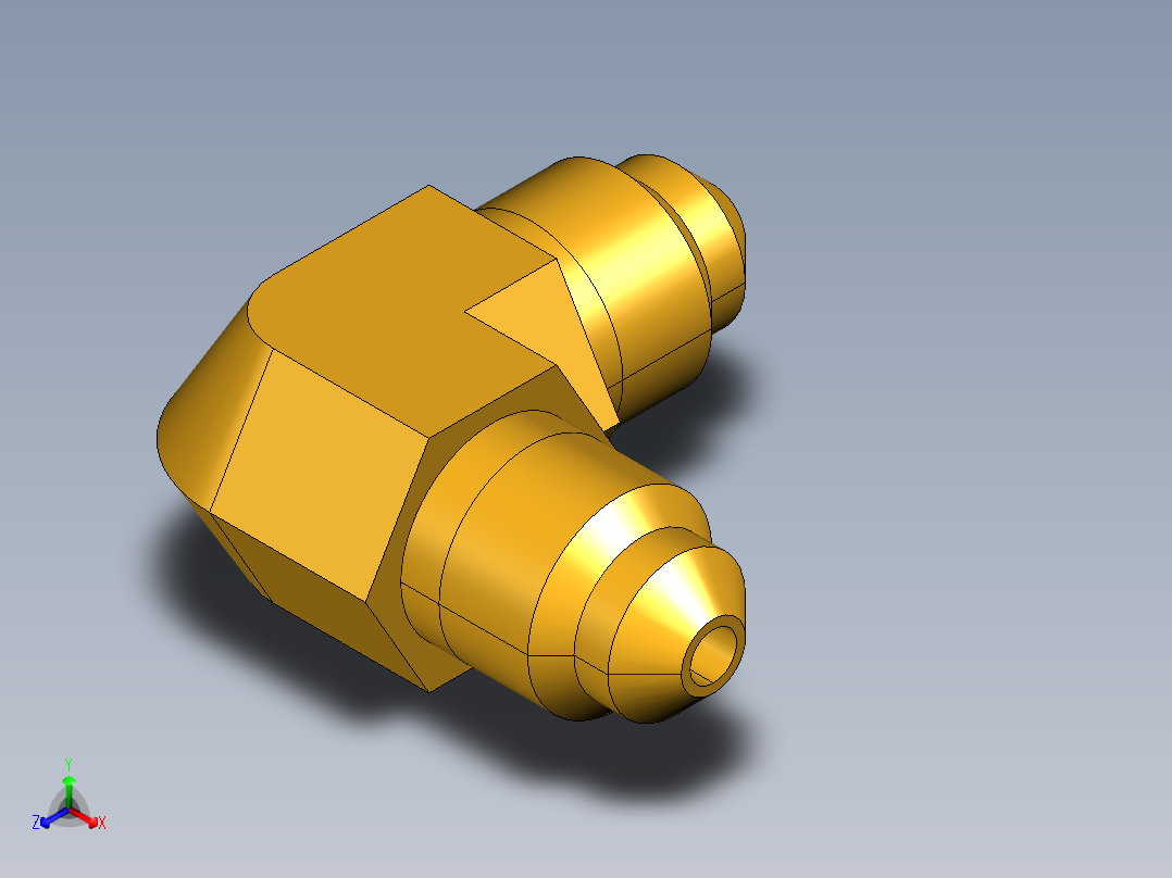 扩口式工业通用硬管接头Union Elbow 155F-2正等轴测图