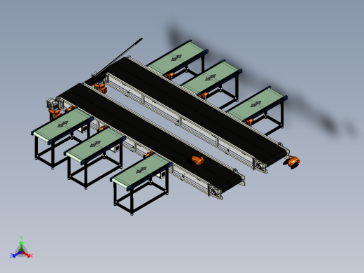 用于鸡肉切割的带式输送机3D图纸