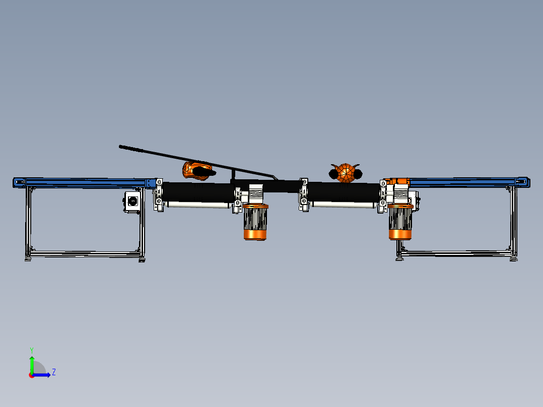 用于鸡肉切割的带式输送机3D图纸左视图