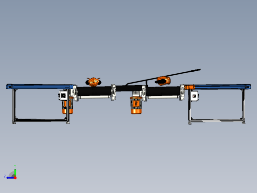 用于鸡肉切割的带式输送机3D图纸右视缩略图