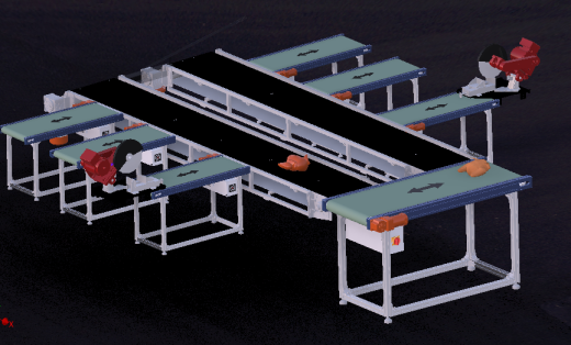 用于鸡肉切割的带式输送机3D图纸缩略图