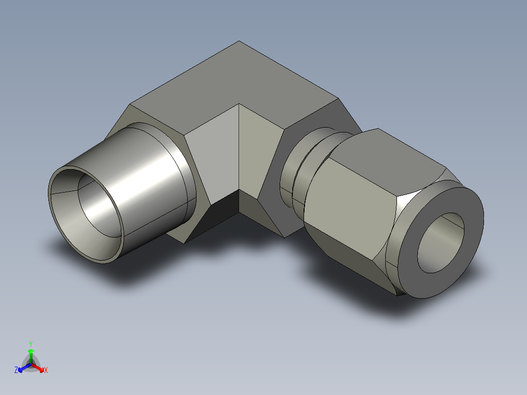 卡套式工业通用硬管接头6-6_cbu-s正等轴测图