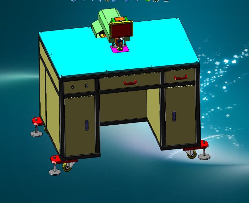 视觉自动打孔机 非标自动化设备3D图纸设计