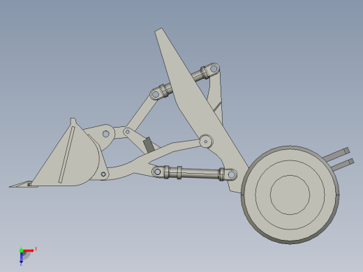 P128-装载机CAD图及三维PROE建模俯视缩略图