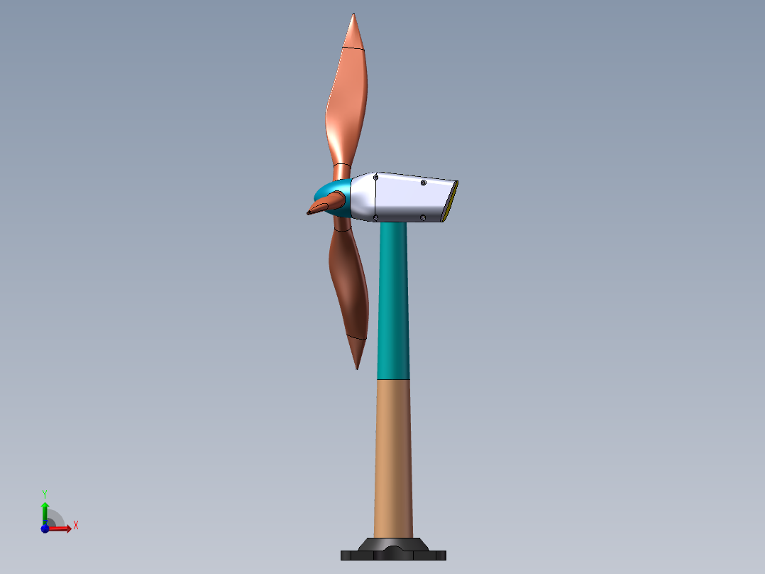 风力发电机设计建模前视图