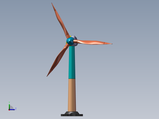 风力发电机设计建模左视缩略图