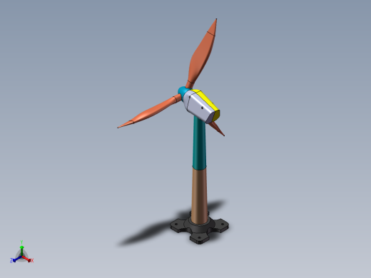 风力发电机设计建模正等轴测缩略图