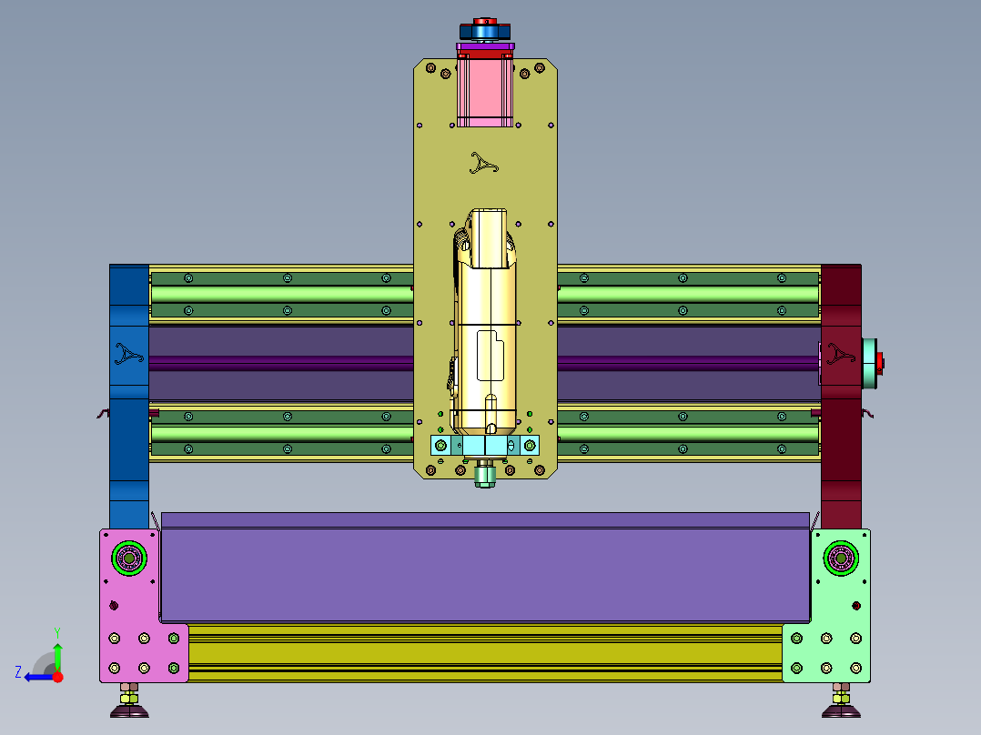 三轴木工数控铣床右视图