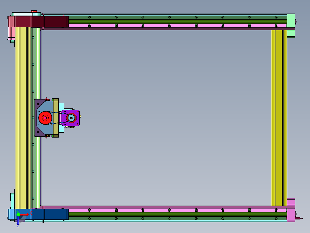三轴木工数控铣床俯视图