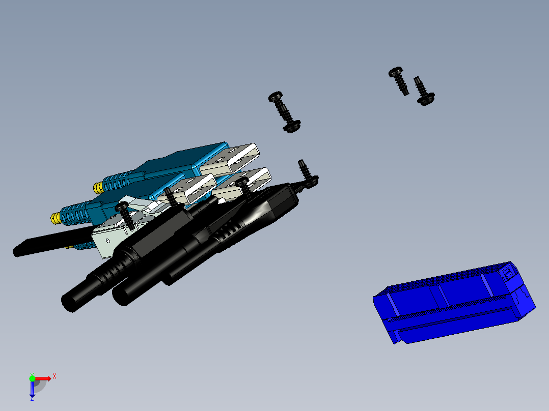 Raspberry PI B+外壳-盒，带有用于gpio引脚的盒装接头俯视图