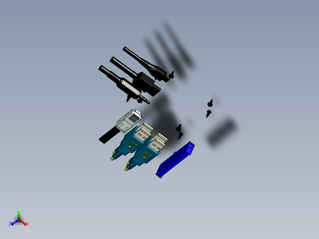 Raspberry PI B+外壳-盒，带有用于gpio引脚的盒装接头正等轴测图