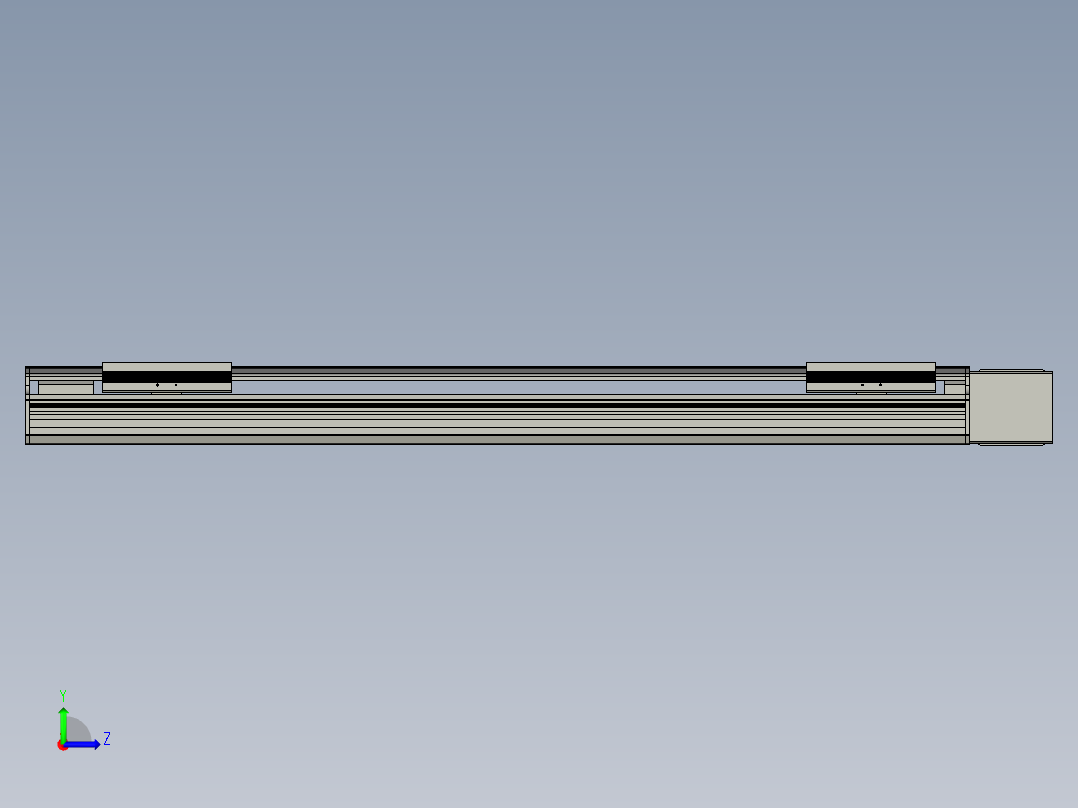 直线模组LHB17-L40-S800-L(B)设计图纸左视图