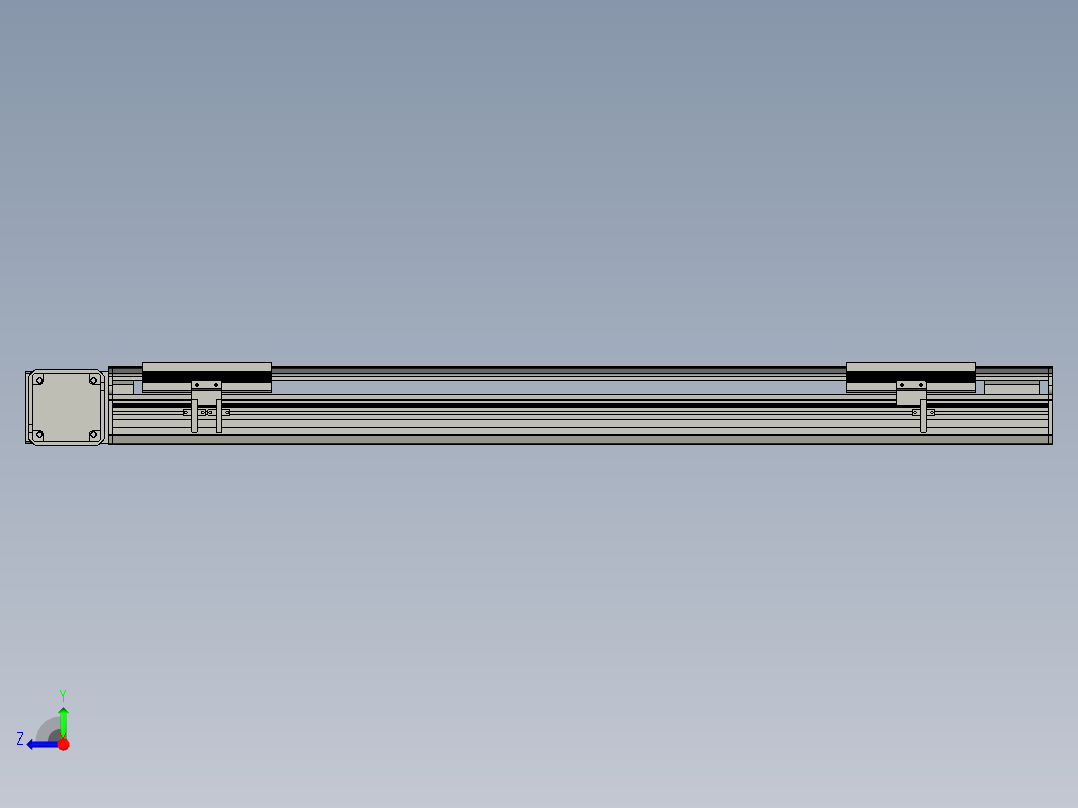 直线模组LHB17-L40-S800-L(B)设计图纸右视图