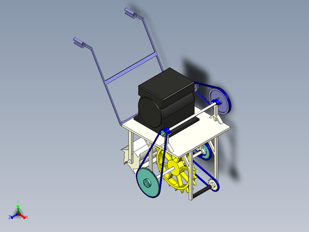 玉米播种机（cero6.0+cad+说明书）主视图