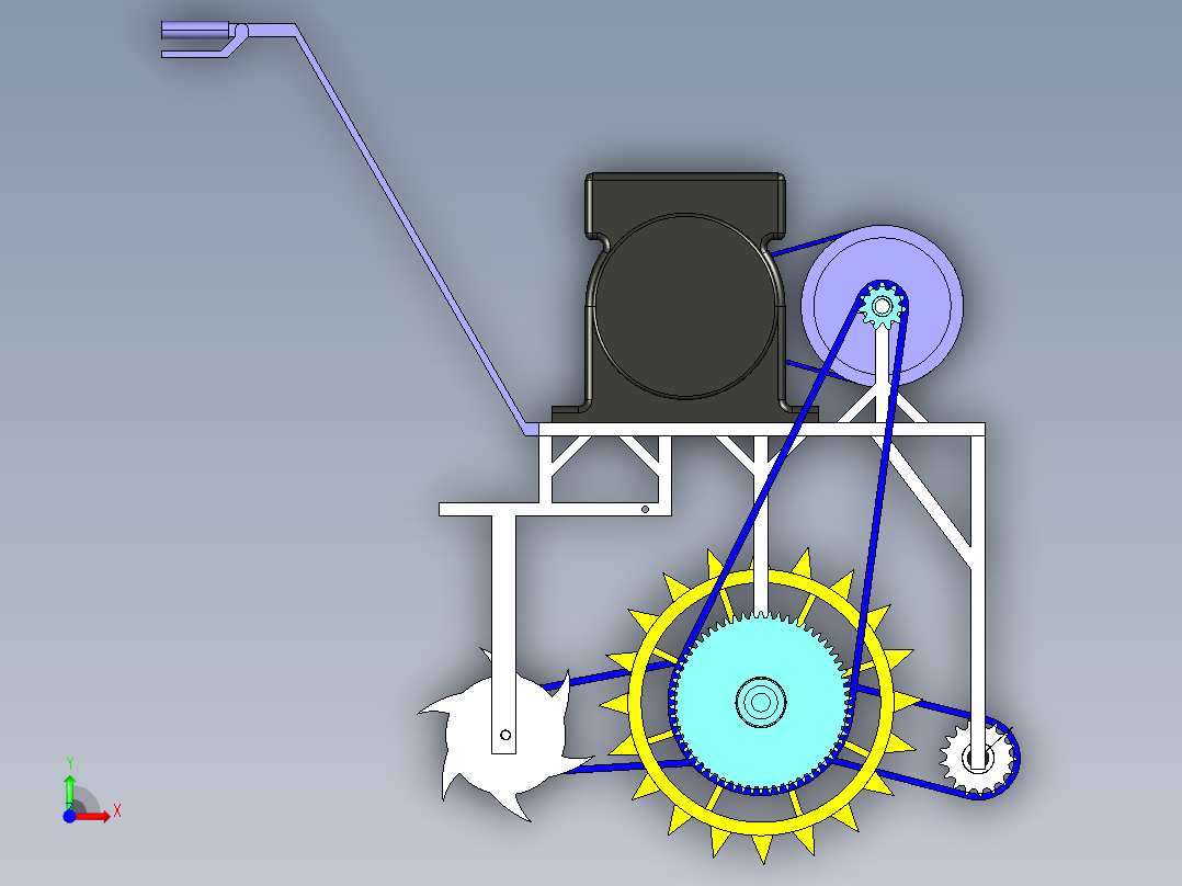 玉米播种机（cero6.0+cad+说明书）前视图