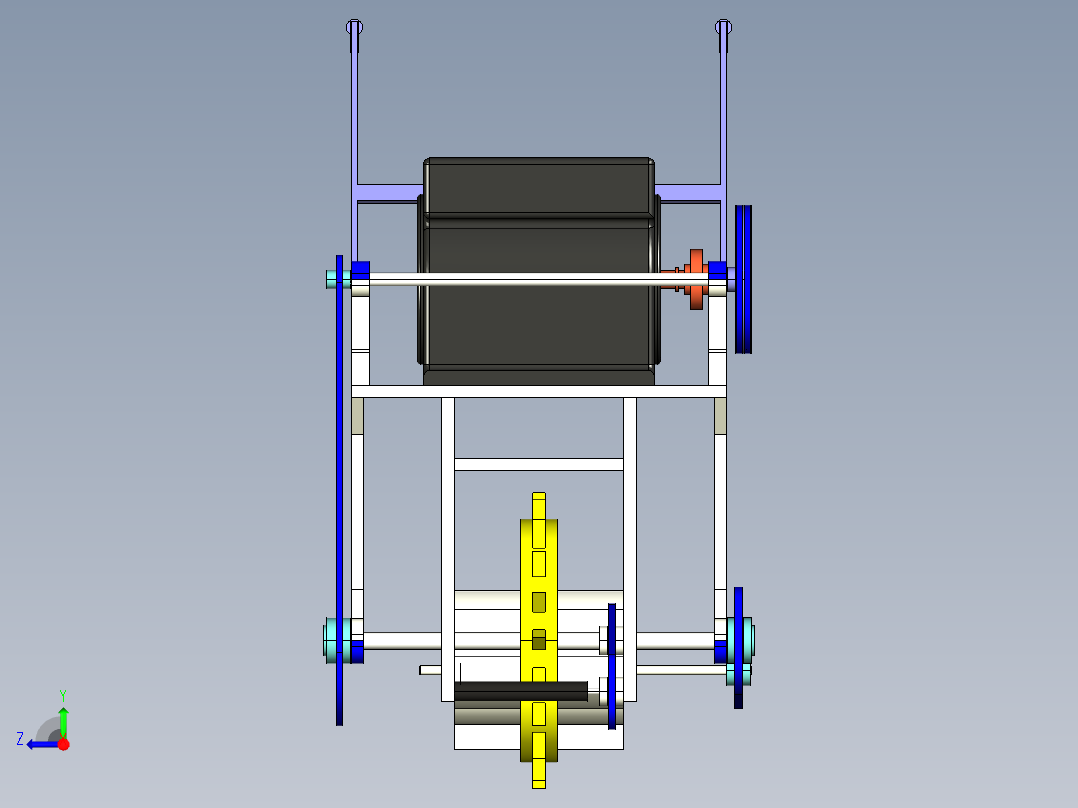 玉米播种机（cero6.0+cad+说明书）右视图
