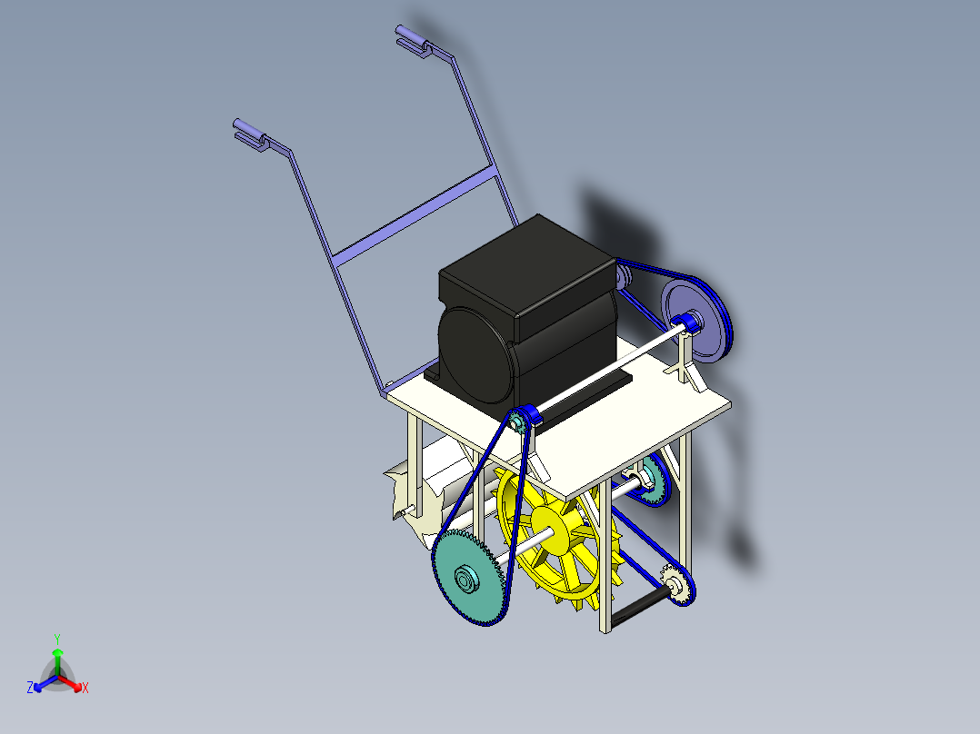 玉米播种机（cero6.0+cad+说明书）正等轴测图