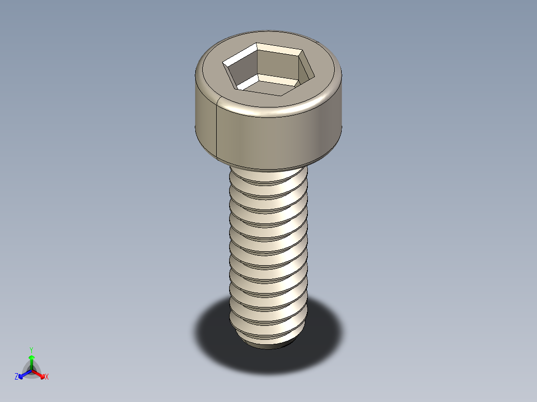 Screw_DIN_912_M1.6x5F_A2.STEP公制内六角螺钉主视图