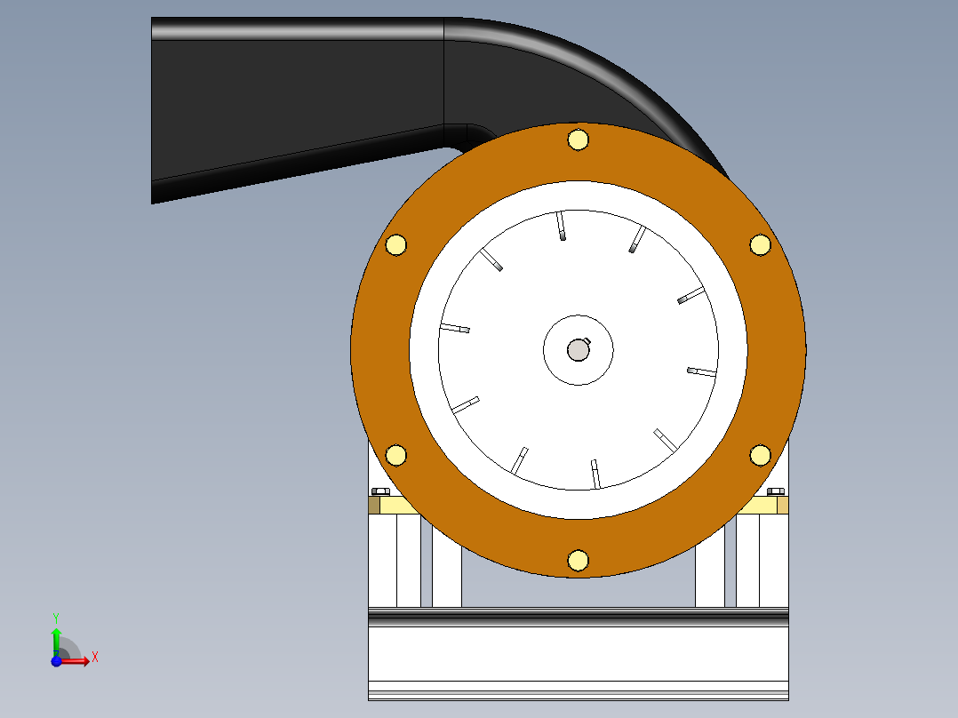 简易风机鼓风机模型前视图