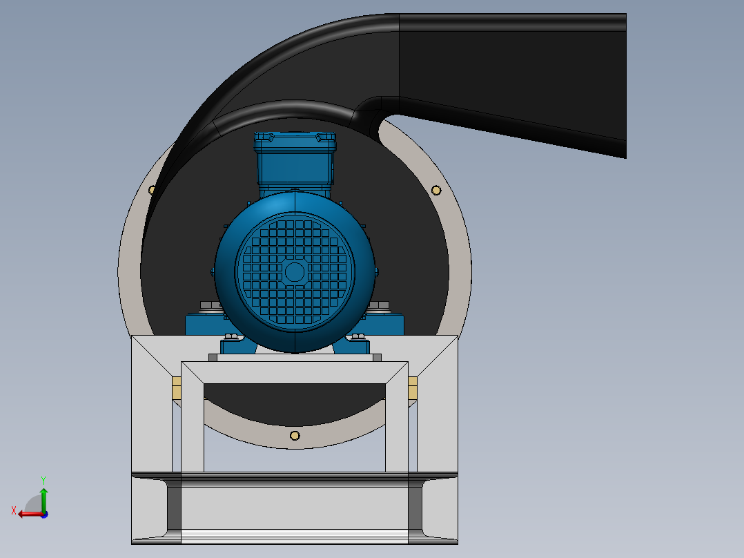 简易风机鼓风机模型后视图