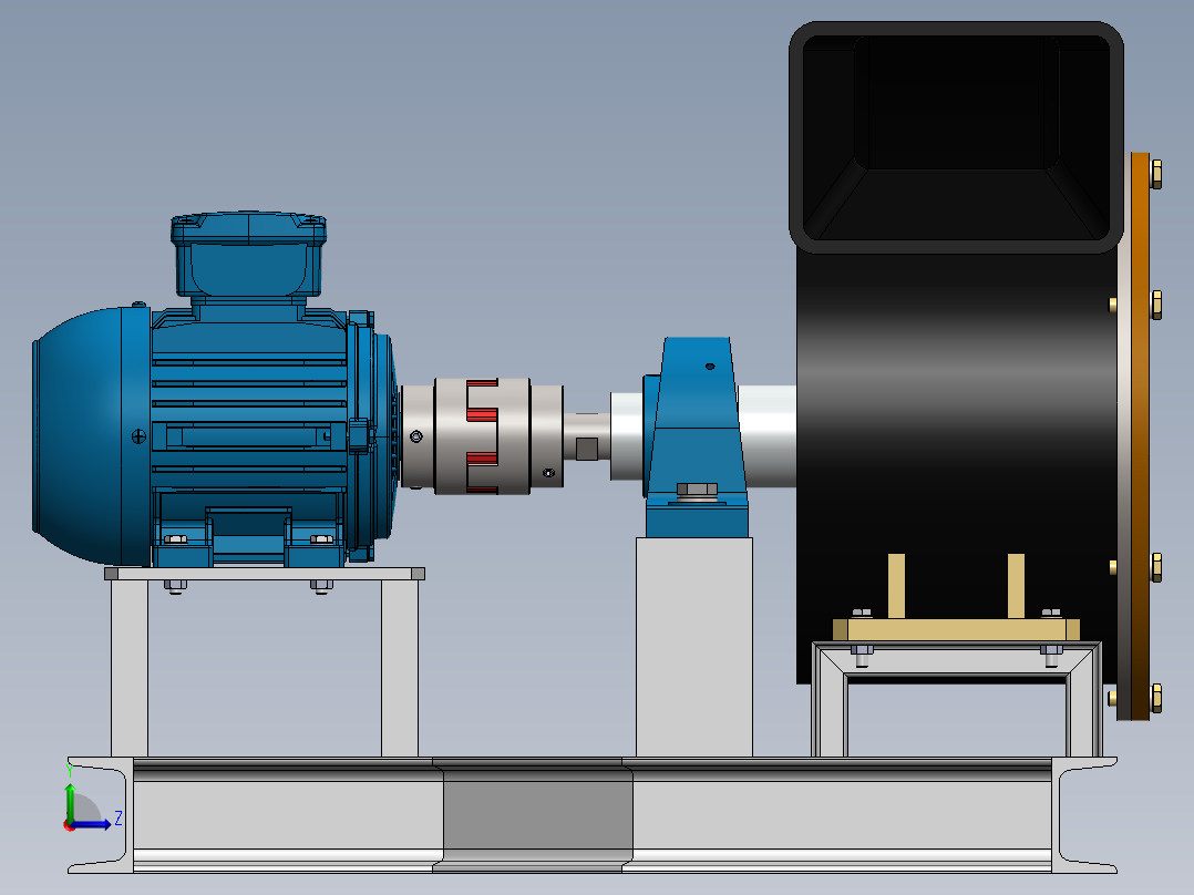 简易风机鼓风机模型左视图
