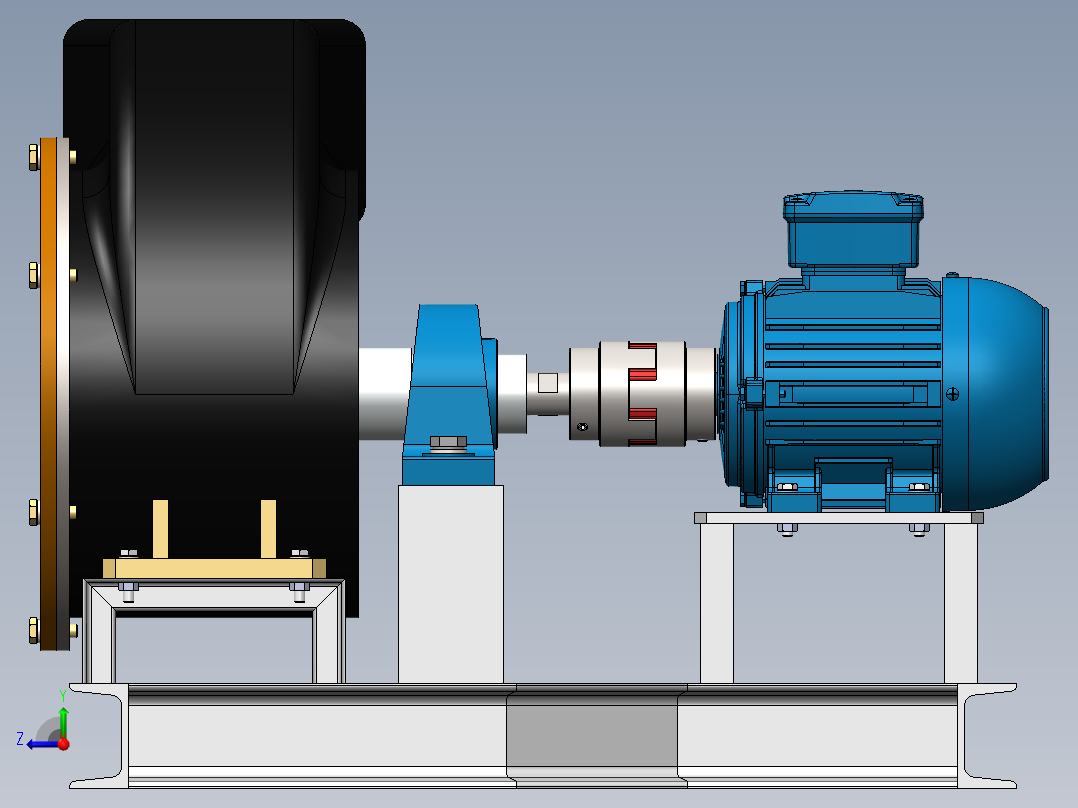 简易风机鼓风机模型右视图