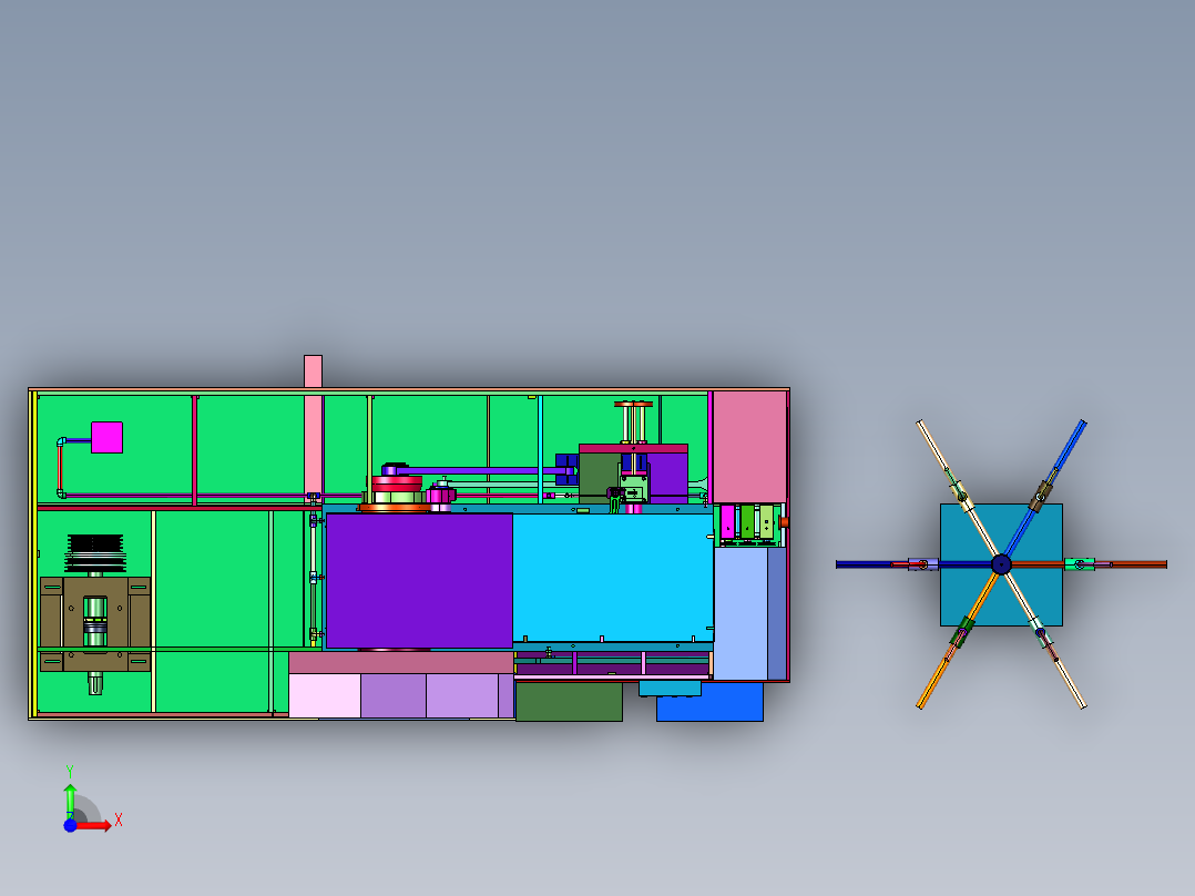 加工用多工位高速冷镦机前视图