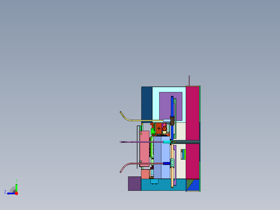 加工用多工位高速冷镦机右视图