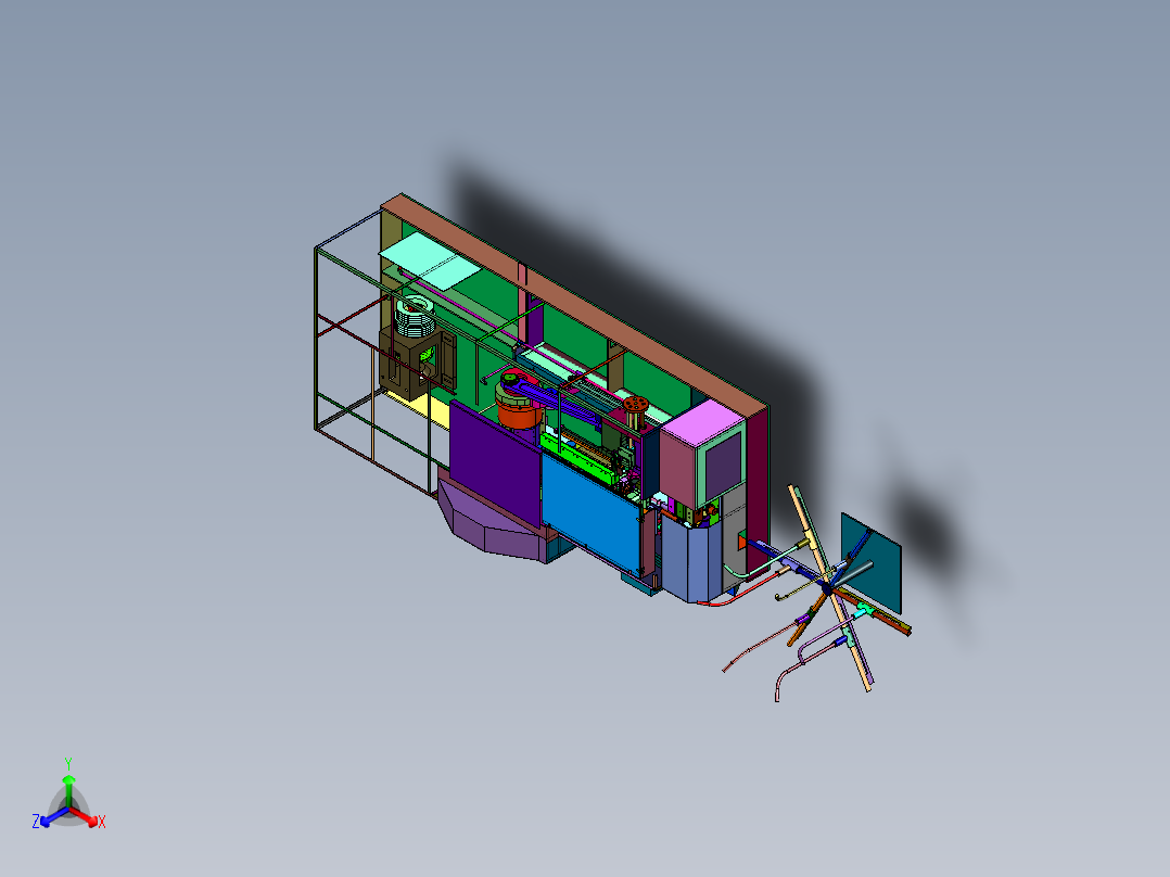 加工用多工位高速冷镦机正等轴测图