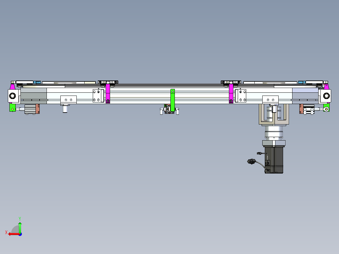 矩形链条导轨400宽环形导轨循环输送线后视图